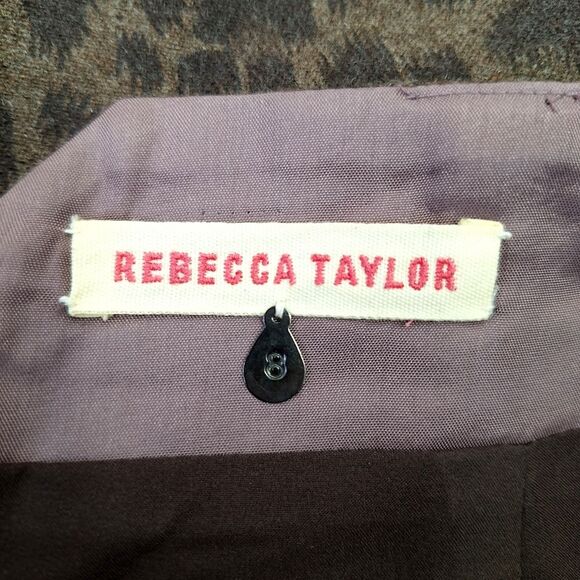 Rebecca Taylor Leopard Print Pencil Skirt Sz 8 - Picture 7 of 12